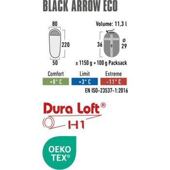 High Peak Mumienschlafsack Black Arrow ECO (dunkelgrün/rot)